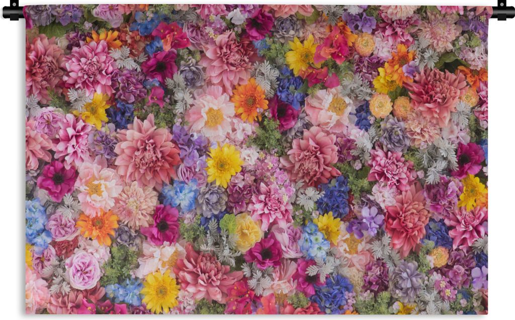 MuchoWow Wandteppich Wandbehang Blumen - Farben - Collage 120x80 cm Tapisserie Dekoration Wandtuch - Wanddekorationen - Wandtücher
