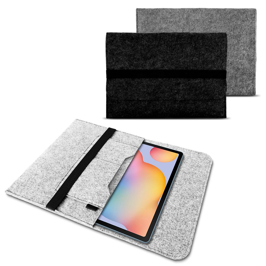 Tablet Tasche für Samsung Galaxy Tab S6 Lite Sleeve Hülle Filz Cover Schutzhülle, Farbe:Dunkelgrau
