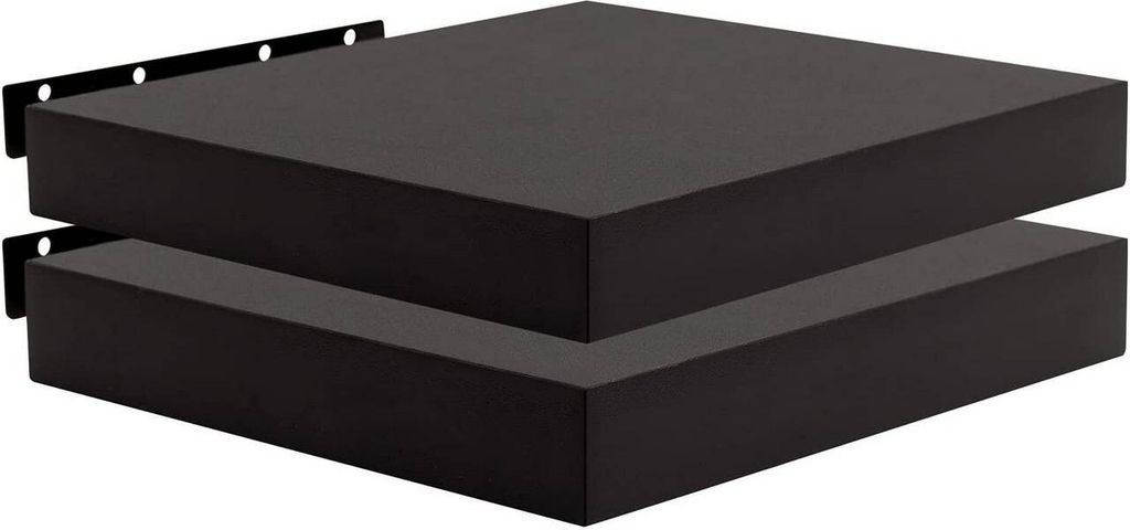 WOLTU 2er-Set Wandregal Wandboard Bücherregal Regale für Deko Wandablagen aus MDF Hängeregal Schwarz 30x23x3,8 cm