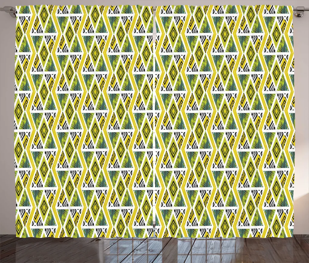 Rideau Tropical Rustique 280x225 cm à Motifs Zébrés Multicolores