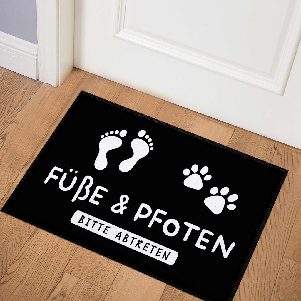 Fußmatte Hund Katze Haustier mit Spruch Füße