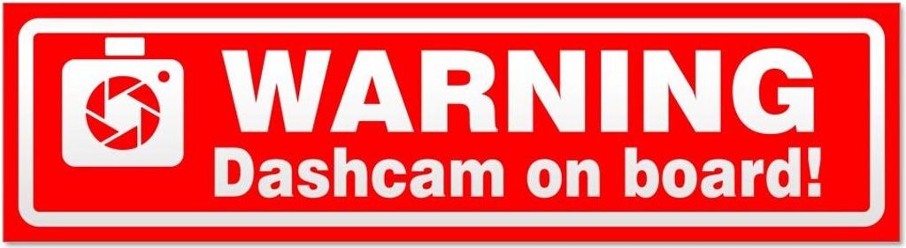 Kiwistar - Autoaufkleber - Rot - 20 x 5,3 cm - Dashcam on Board Warning invertiert - Hinweis Aufkleber Sticker für Auto, Kfz, Fahrrad, PKW, LKW