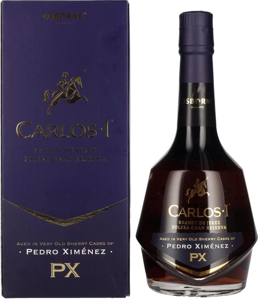 Carlos I Pedro Ximenez Brandy + Box 700ml 40,3% Vol. Produktbild 