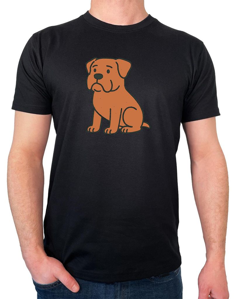 Huuraa Herren T-Shirt Bordeauxdogge Comic Bordeauxi S Black Bio Baumwolle Fairtrade Herrenshirt Geschenkidee