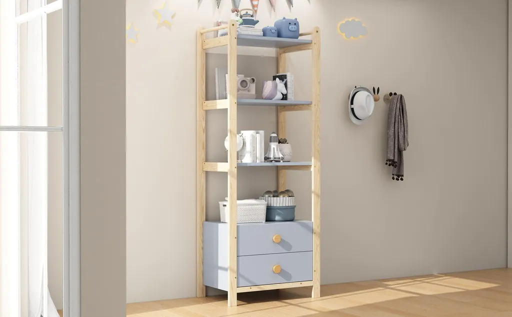 Étagère de rangement robuste 2 tiroirs pour optimiser les petits espaces