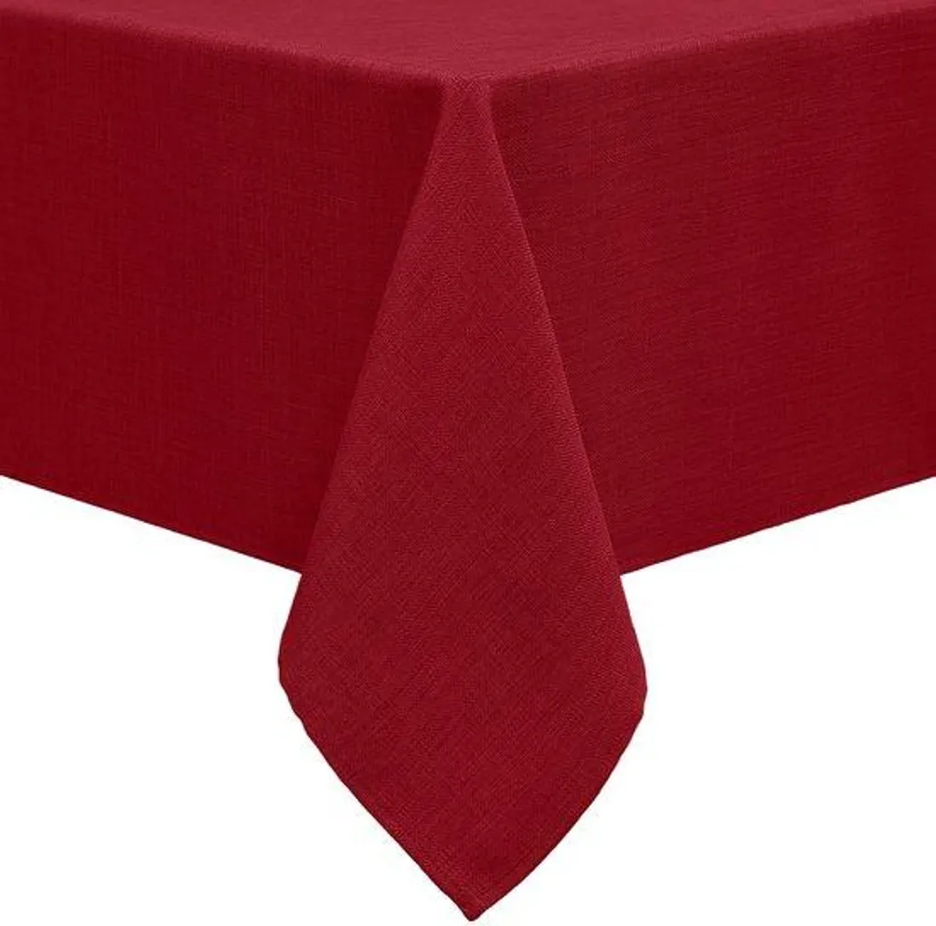 Protection de table rouge 140x140 en coton pour repas de fête et quotidien