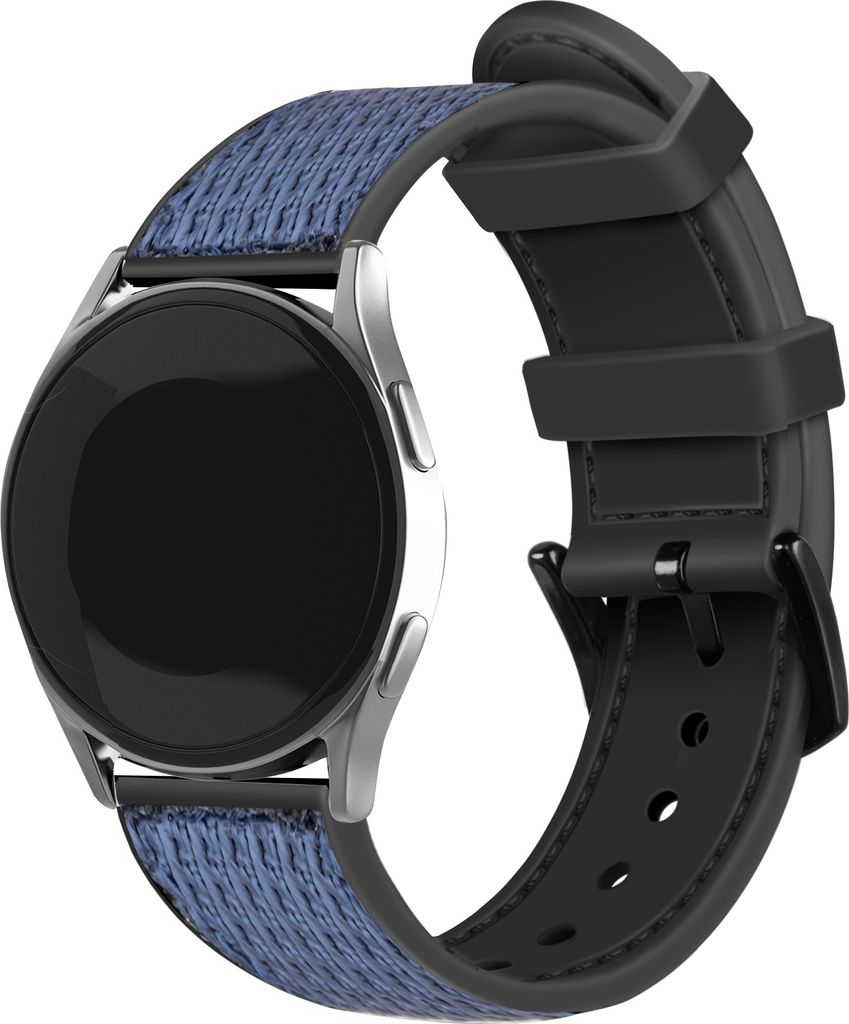 Strap-it Samsung Galaxy Watch 46mm Nylon-Hybridarmband (Blau)