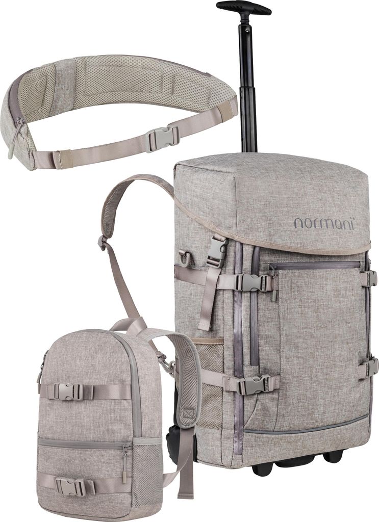 normani Rucksack mit Trolleyfuktion, kleinem 5L Rucksack und Hüftgurt