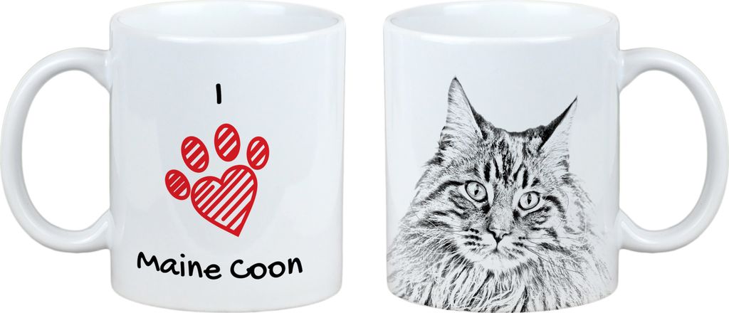 Maine Coon - Tasse mit Katze, entzückende Tasse mit Grafik, Geschenk mit Ihrem Foto von der Marke Art-Dog