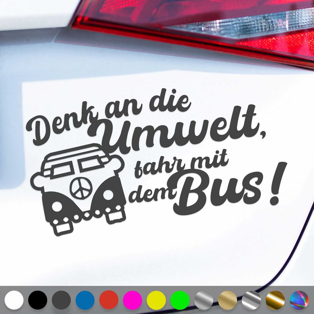 PantherPixel Fahr Mit Dem Bus Aufkleber Denk An Die Umwelt Produktbild 