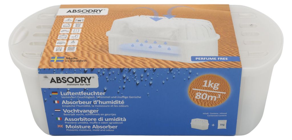 Absodry Big Compact Raumentfeuchter 1000 g für 80 m³, weiß