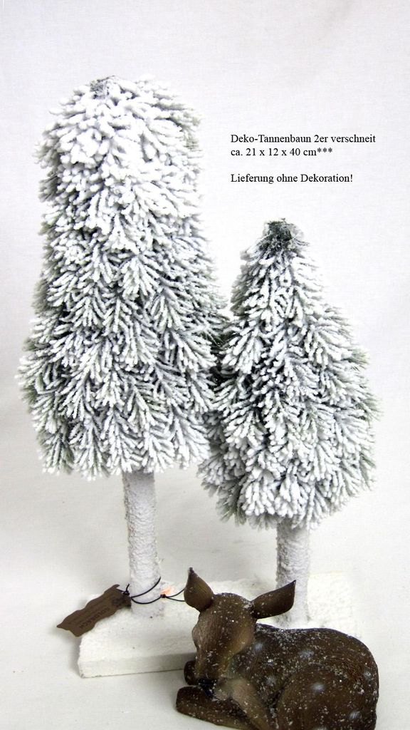 Deko-Tannenbaun 2er verschneit ca. 21 x 12 x 40 cm