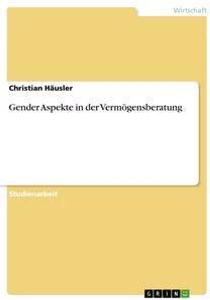 Gender Aspekte in der Vermögensberatung