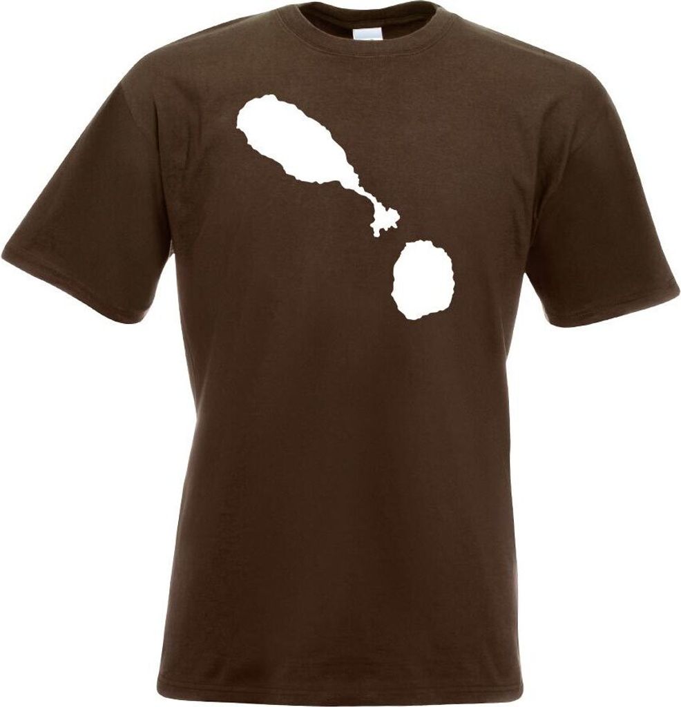 Kiwistar - T-Shirt - Chocolate - St. Kitts und Nevis Umriss Kontur Herren Funshirt Bedruckt Design Sprüche Spruch Motive - mit Motiv Bedruckt - Fu...
