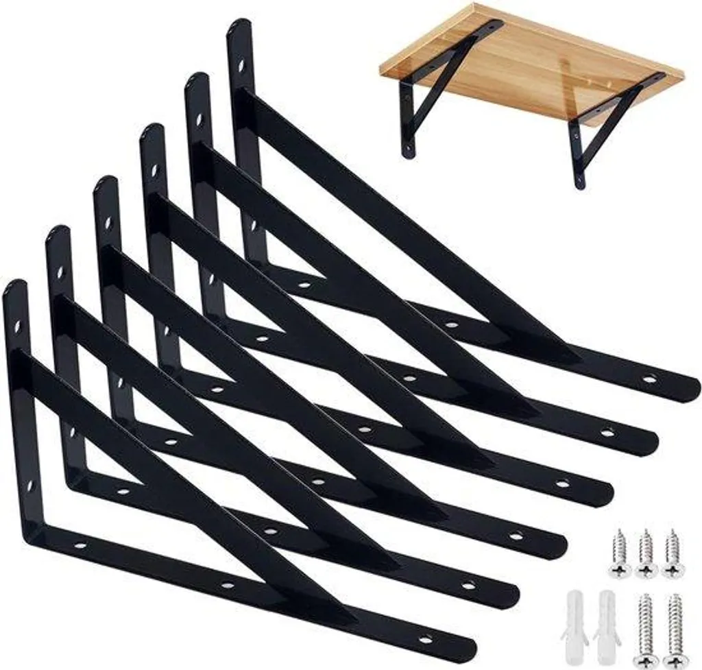 Support mural d'angle double robuste en métal pour plan de travail Pro