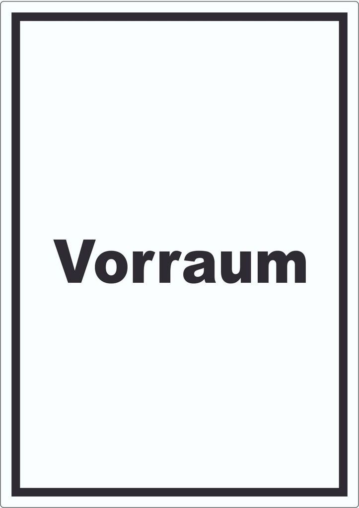 Vorraum Aufkleber mit Text Diele Vorzimmer hochkant A4 (210x297mm)