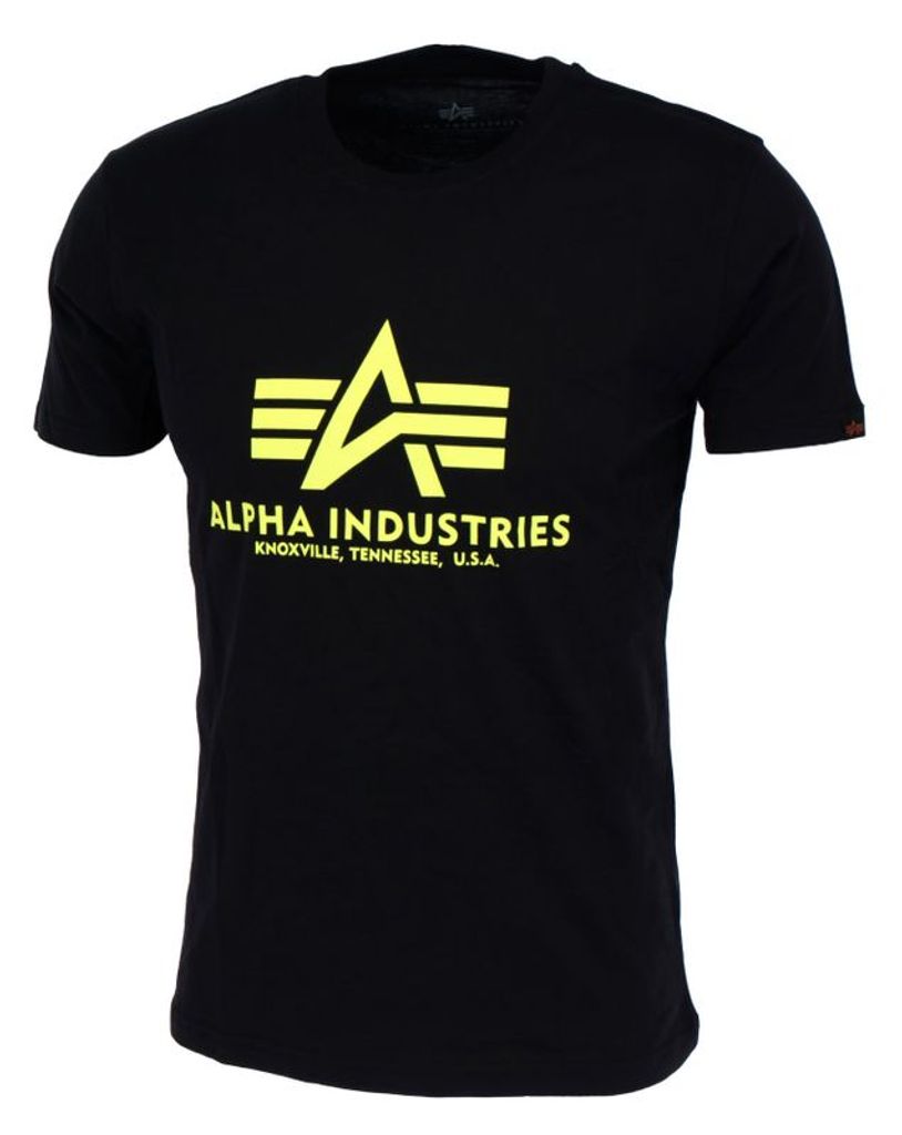 ALPHA INDUSTRIES BASIC Herren T-Shirt CAMO T NEON T REFLECTIVE FOIL T PRINT T, Größe:XL, Alpha Industries Farben:478 Black/Neon Yellow