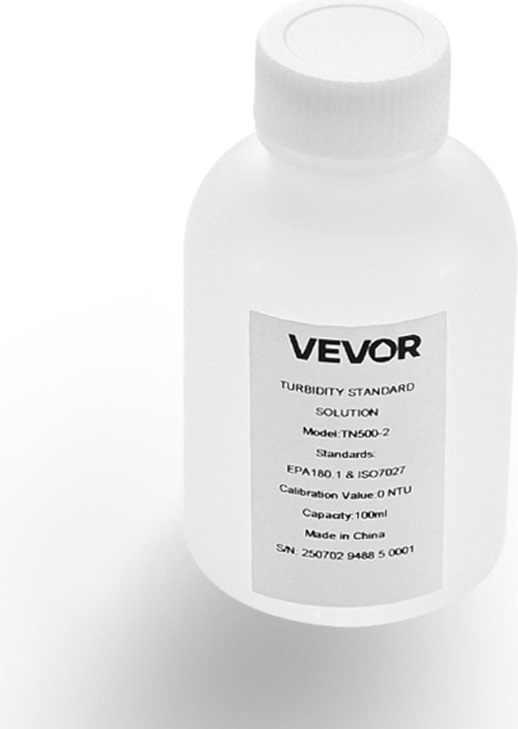 VEVOR Trübungskalibrierlösung 0 NTU 100 ml, Standard-Trübungslösung zum Nachfüllen für Trübungsmessgeräte, Nulldrift für stabile Konzentra...