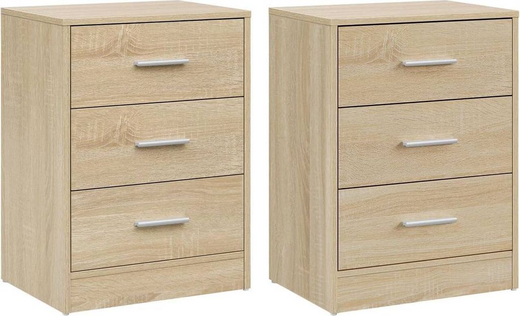 WOLTU Nachttisch 2er Set, Nachtschrank mit 3 Schubladen, Produktbild 