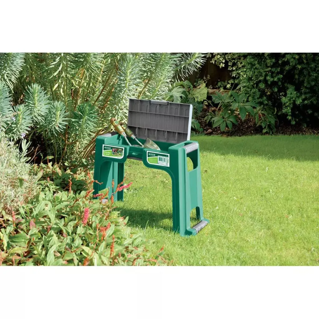 Banc de jardin pour désherber sans douleur Draper Tools vert pliable 76763