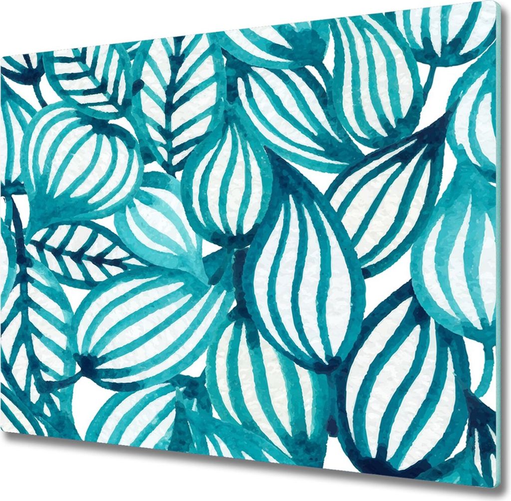 Glas Herdabdeckplatte 60x52 cm Spritzschutz Glasabdeckplatte Schneidebrett Blumenmuster