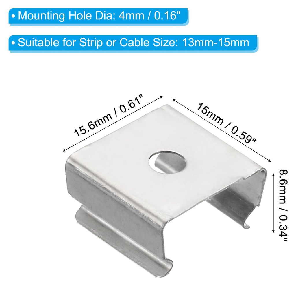 LED Streifenlicht Clips, 40er Pack Montagehalterung Befestigungsclips aus Edelstahl mit Schrauben LED-Lichtstreifen Befestigungsklemmen fš¹r 13mm...