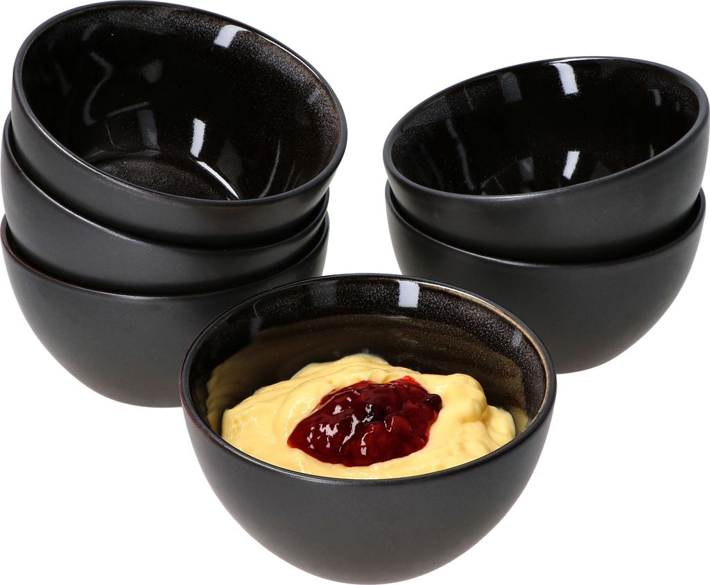 Reaktivní glazura šedá černá sada 6 misek na pudink 200ml Obrázek produktu