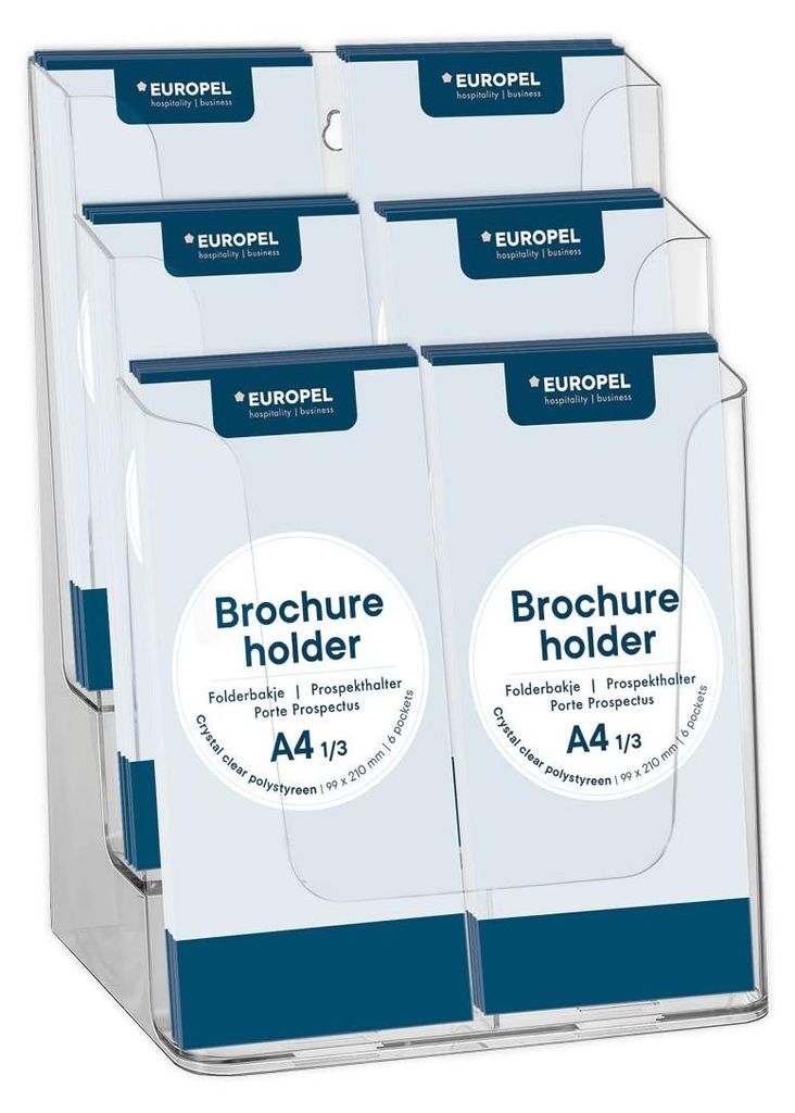 Europel 350106, Uchwyt broszury, A4, Polistyren, Zdjęcie produktu 