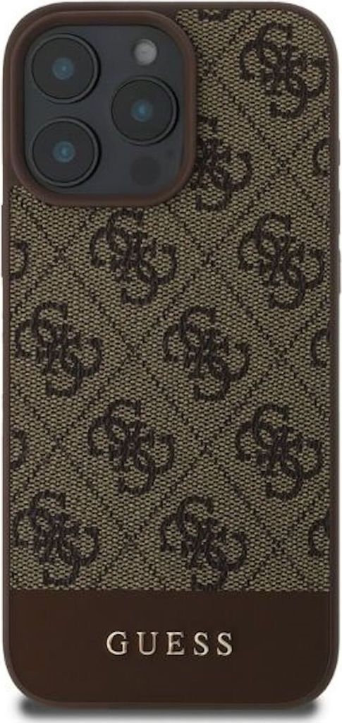 Guess 4G Bottom Stripe - iPhone 16 Pro Max Hlle (Braun) Produktbild 