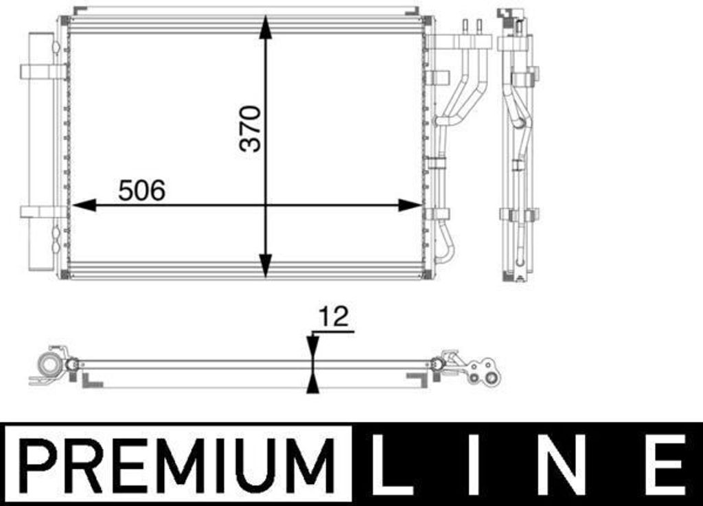 MAHLE AC 58 000P Kondensator Klimaanlage Klimakondensator für HYUNDAI ix20 (JC) +Trockner