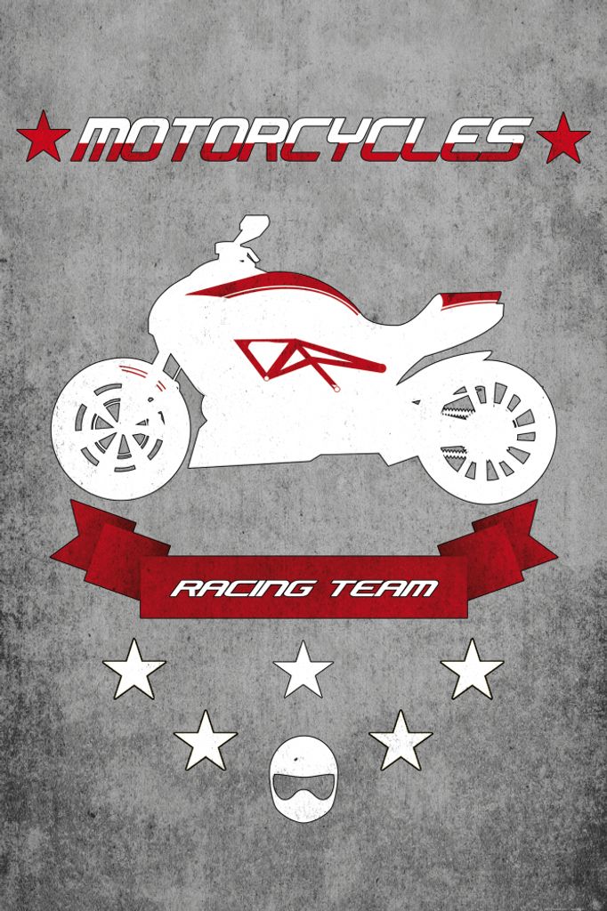 Motorräder Kunstdruck Bild - Racing Team (120 x 80 cm)