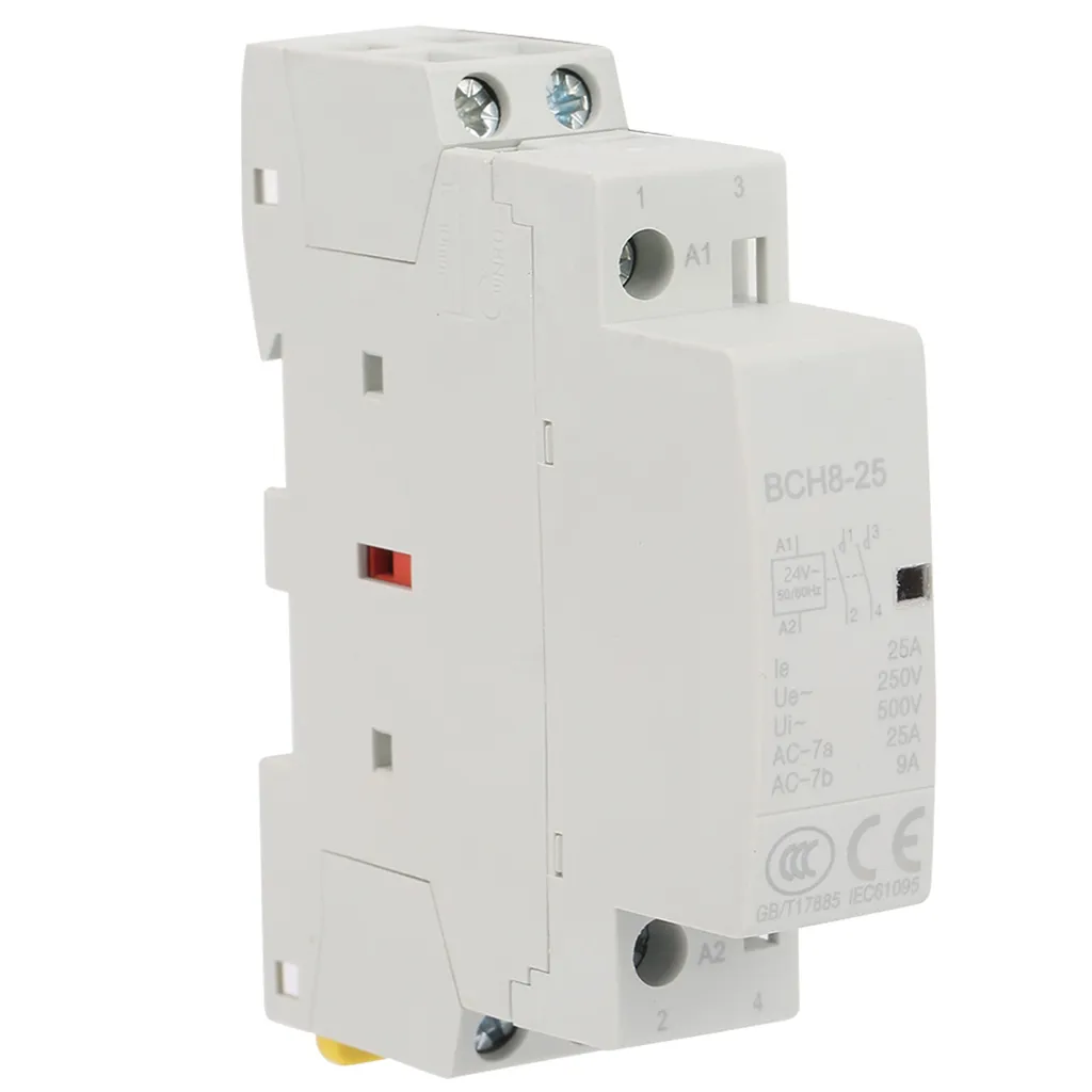 Contattore CA 2P 25A - Contattore Domestico per Guida DIN 230V Silenzioso