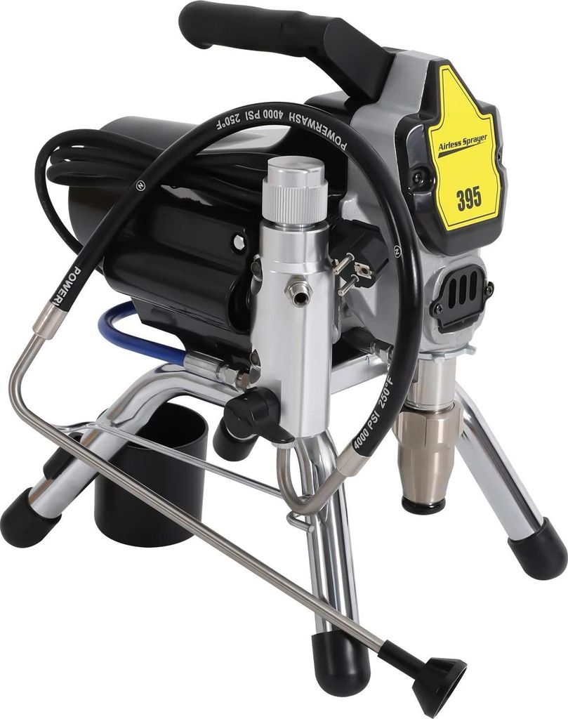 Farbspritzgerät - Airless Elektrisch - 3300 psi - 1800 W - 2,5 l/min - EU-Stecker - 8 m Schlauch - 50 cm Verlängerungsstange - Schwarz