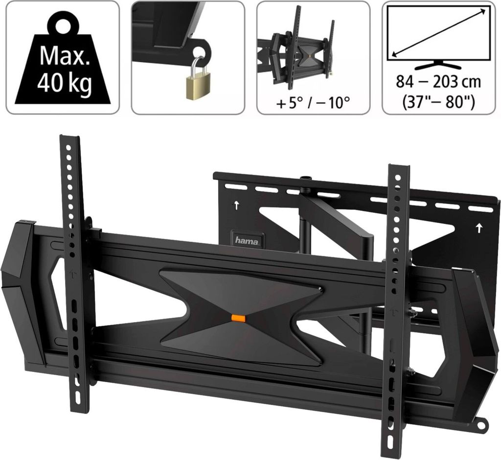 Supporto a parete per TV Professional fino a 80" nero Immagine del prodotto 
