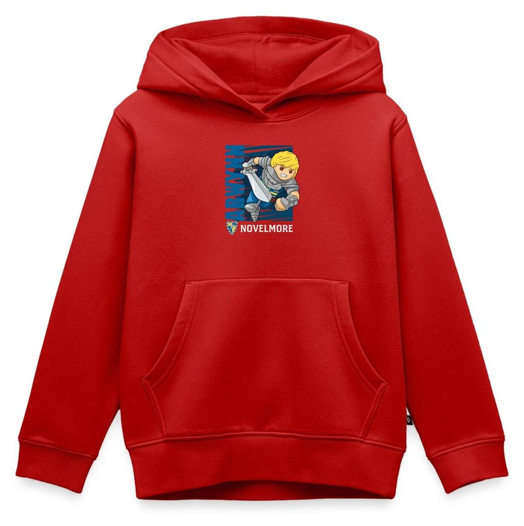 Spreadshirt PLAYMOBIL Novelmore Charakter Arwynn Kinder Premium Hoodie, 158/164 (12 Jahre), Rot