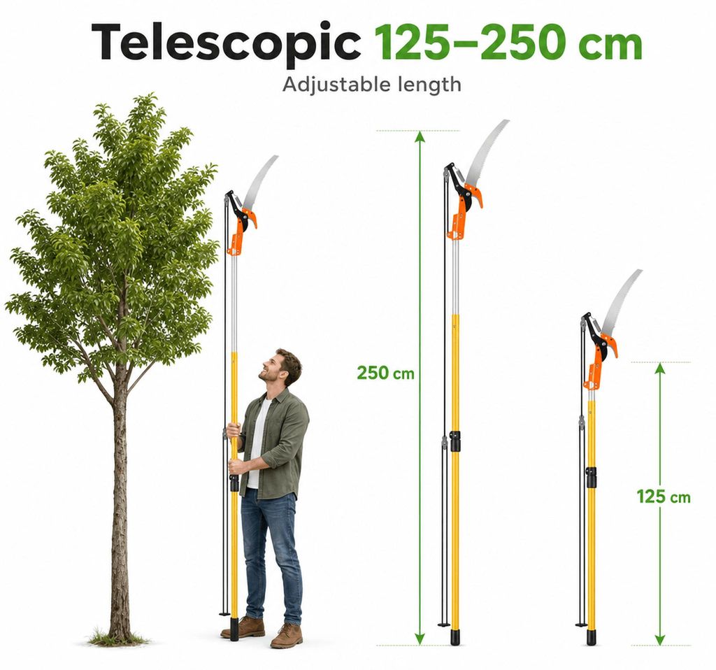 Teleskop Astschere mit Säge 2 in 1 – Baumschere mit Produktbild 
