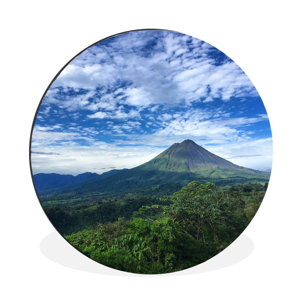 MuchoWow Aluminium Wandkreis Bewölkter Himmel über dem Vulkan Arenal in Costa Rica Ø 30 cm Wanddeko Modern Wohnzimmer - Wand Bild - Wohnzimmer...