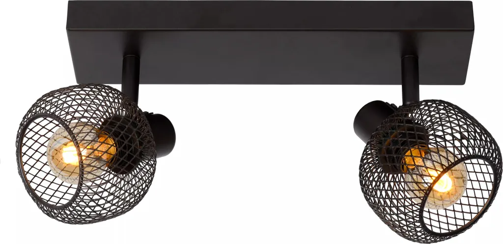 Plafonnier Double Noir MAREN 2xE14 40W Lucide pour Éclairage Intérieur