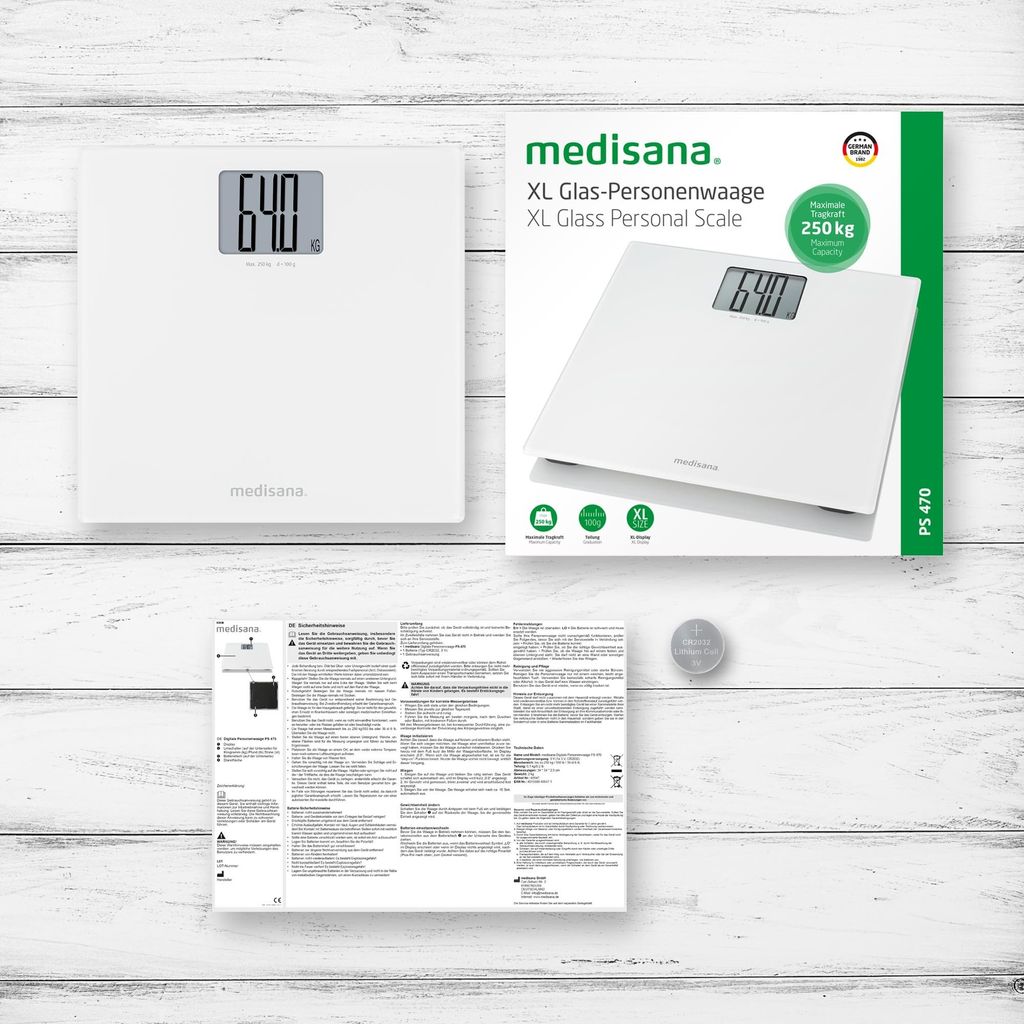 medisana PS 470 Personenwaage Badezimmerwaage XL bis 250 KG Produktbild 7