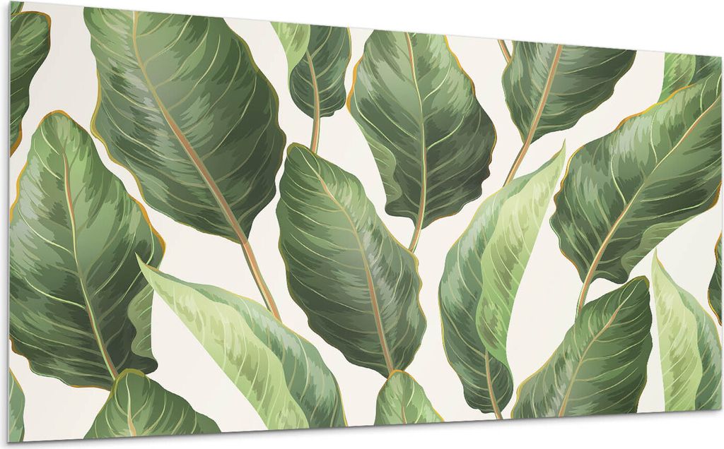 Blätter Im Tropischen Stil – Selbstklebende Fliesen – Wandverkleidung – Wandpaneel – PVC Fliesen – Vinylflisen – PCV Flisen – Selbst...