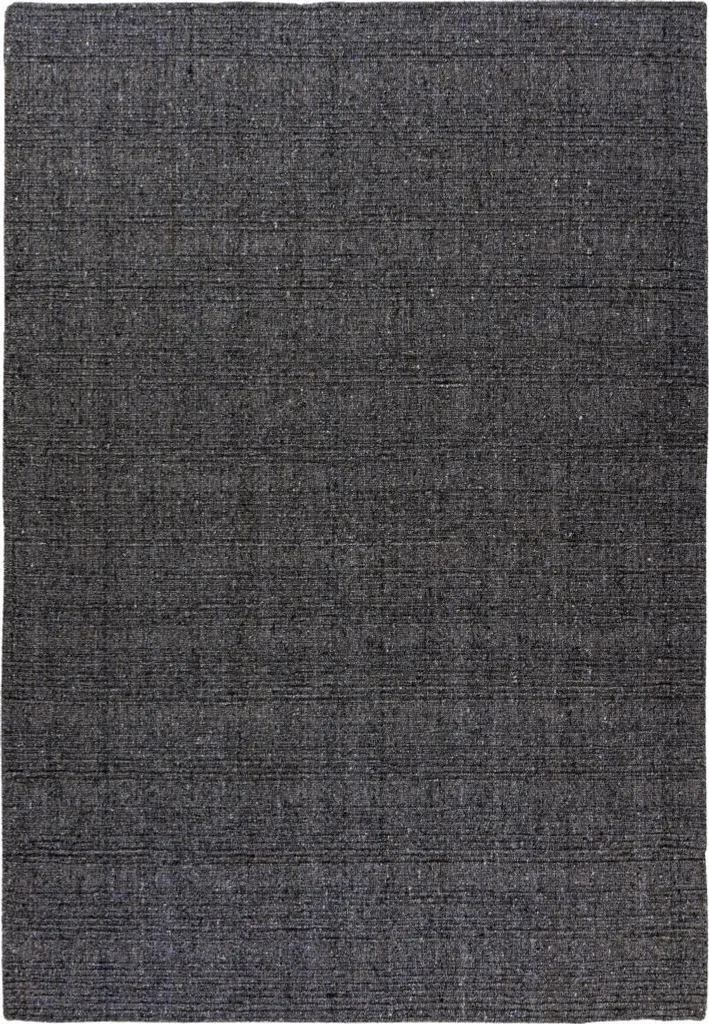 Tapis de salon anthracite 80x150 cm tissé main en fibres naturelles