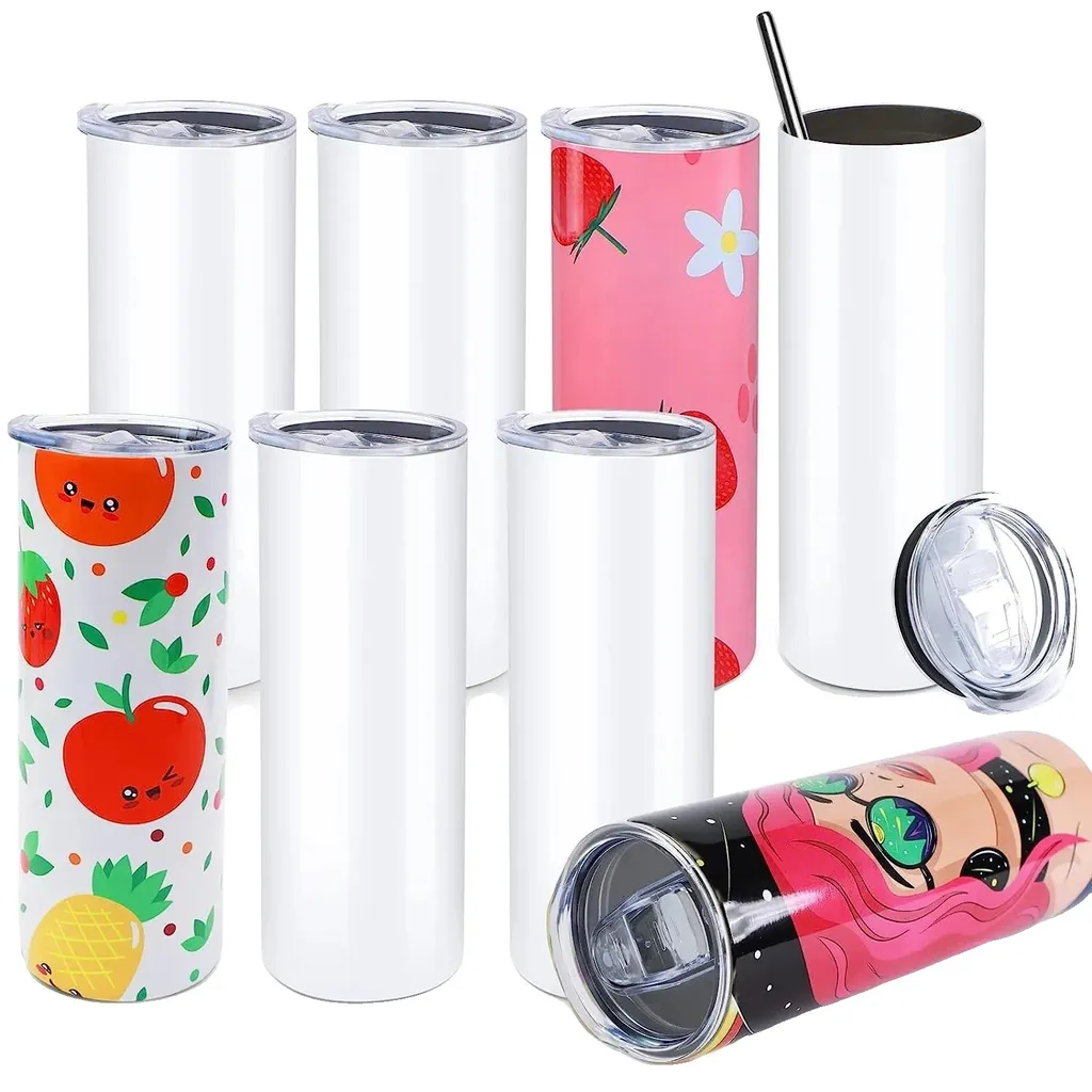 8 Tazze Ecologiche Sublimazione 20 oz | Tumbler Acciaio Riutilizzabili