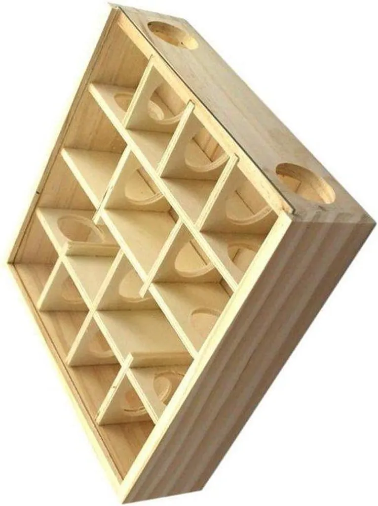 Accessoire de cage tunnel en bois hamsters et souris - Abri 15cm