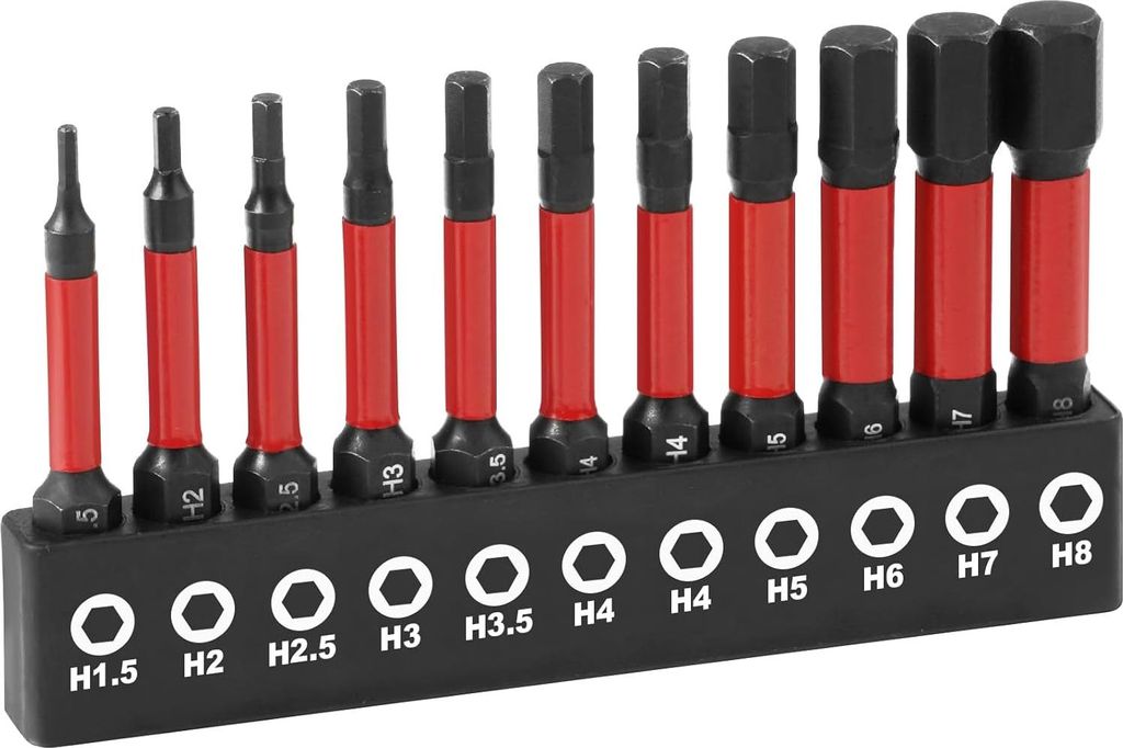 Flintronic 50mm Schrauber Bit Set, 11 Stück Bitsatz, 1/4" Magnetischen Innensechskant Impact Bit Set, Schraubendreher Zubehör, für H Profil Schr...