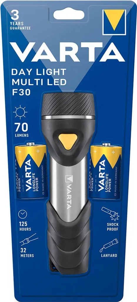 Lampe torche LED Varta Day Light F30 puissante et résistante aux chocs