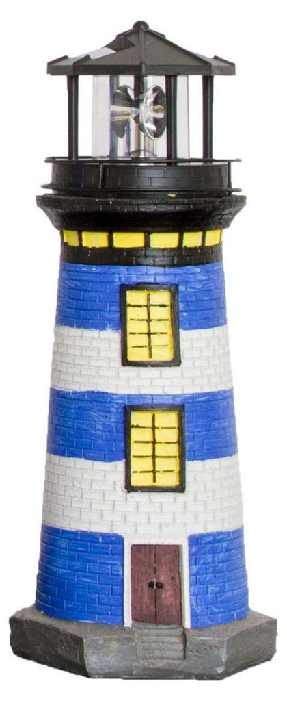 Gartendeko Leuchtturm mit Solar 82 cm, handbemalte Produktbild 