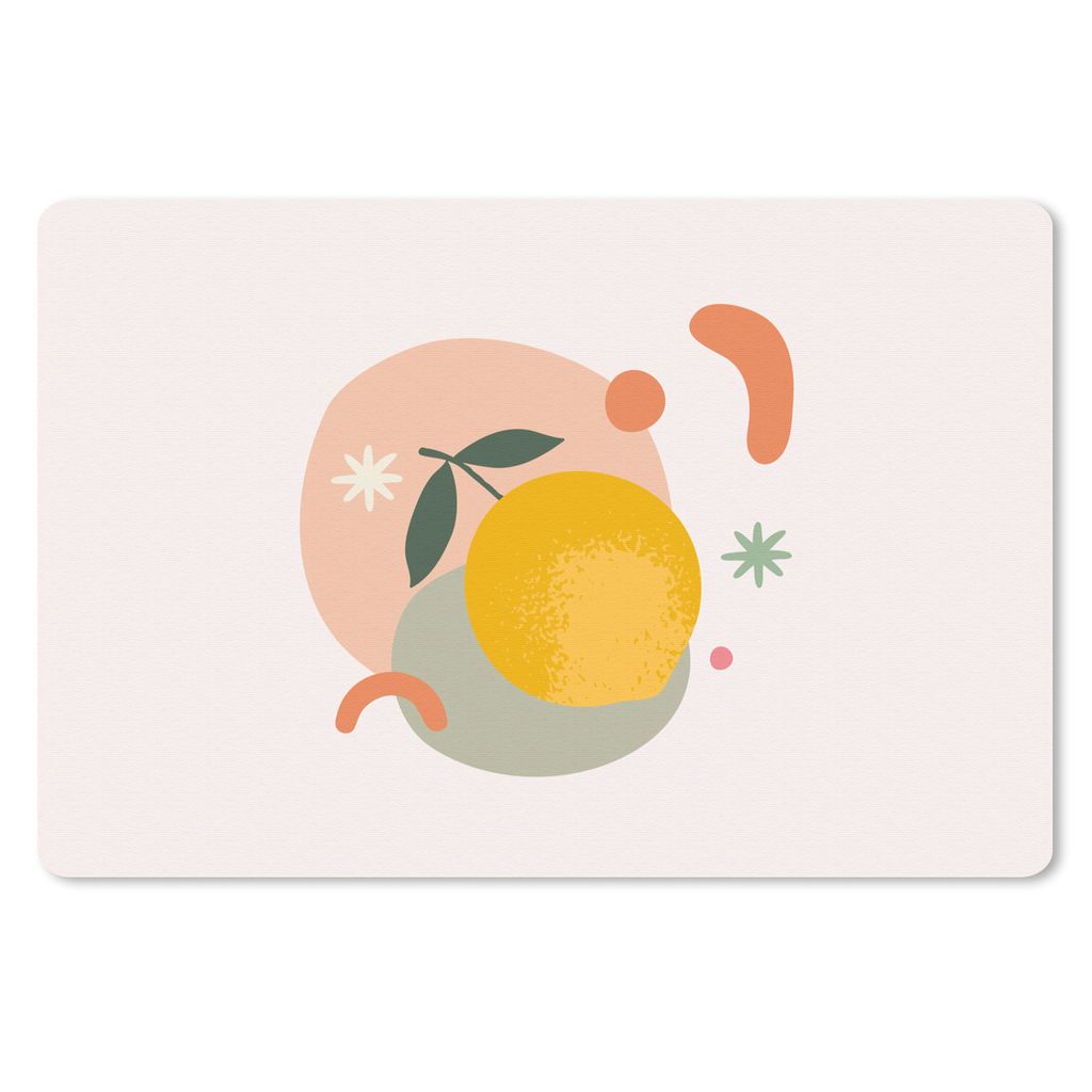 MuchoWow Mauspad Mousepad Zitrone - Obst - Pastell 27x18 cm - Mousepads - Maus Mat - Pad - Mausunterlage - Büroartikel - Desk Matten