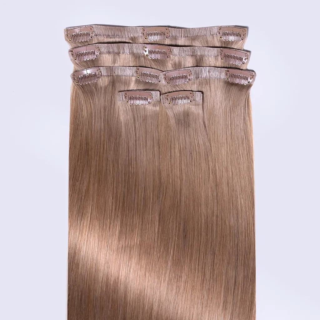 Ajouter du volume : Extensions à clip Blond Cendré 40cm Cheveux Vrais - 4