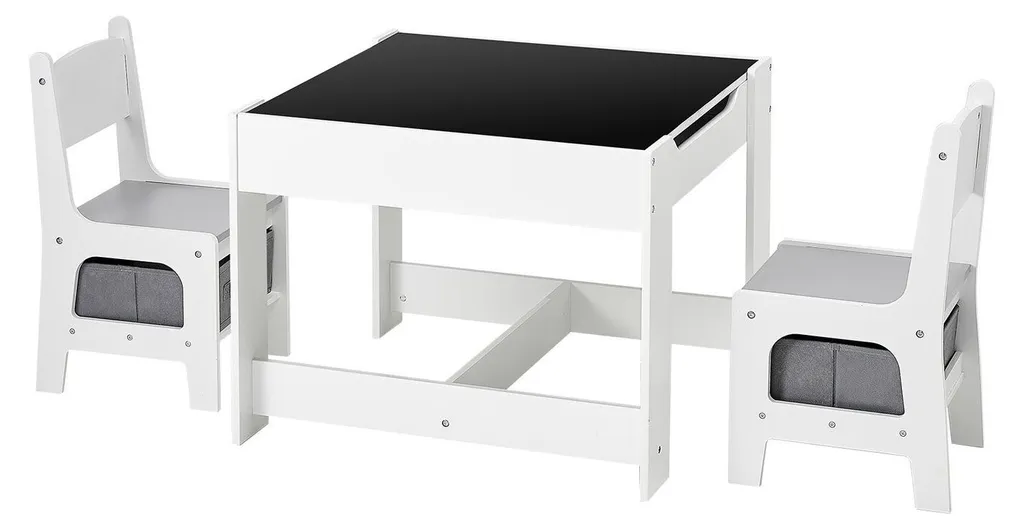 Table et chaises enfants pour le dessin et la lecture avec bacs de jeu