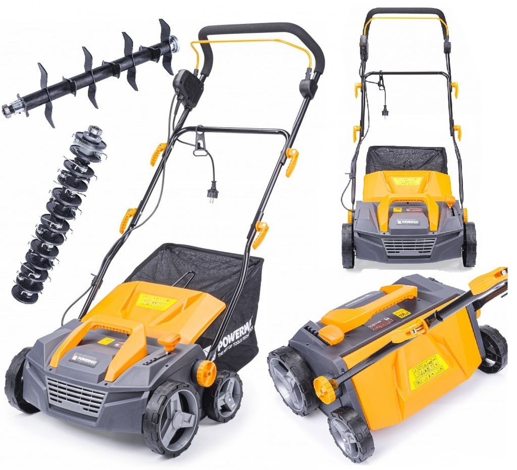 Elektro Vertikutierer Rasenlüfter 2550W Schnittbreite 380 mm | 5 Schnitttiefeneinstellungen | 45-Liter-Grasfangbehälter | Belüfter Entmooser